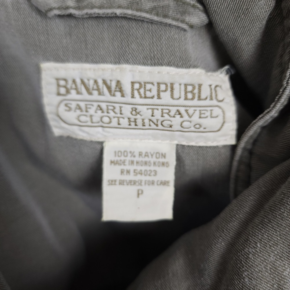 Banana Republic Safari Travel Clothing Co. Utility Jacket Khaki Green‎ Size P - Picture 12 of 14